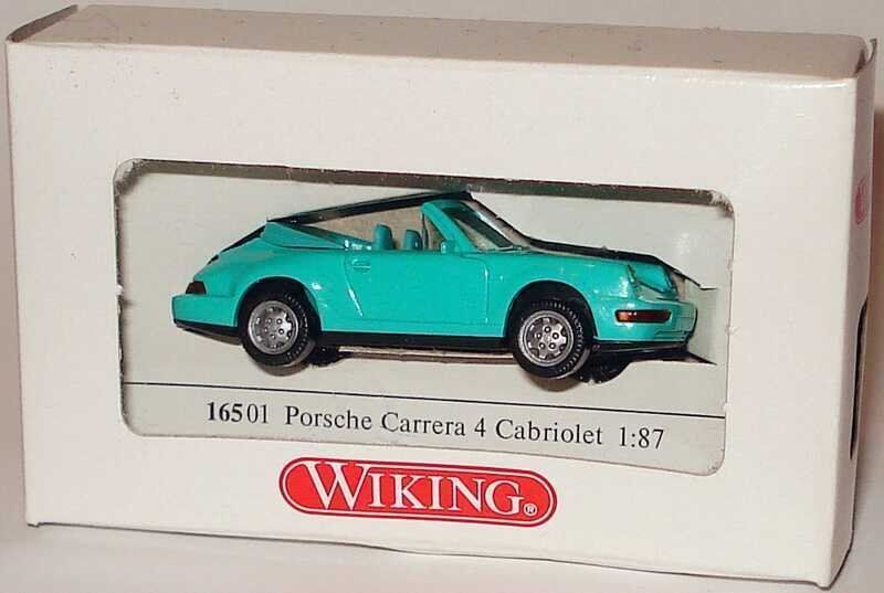 Porsche 911 Carrera 4 Cabriolet mintgrün - Wiking 1:87 OVP 1