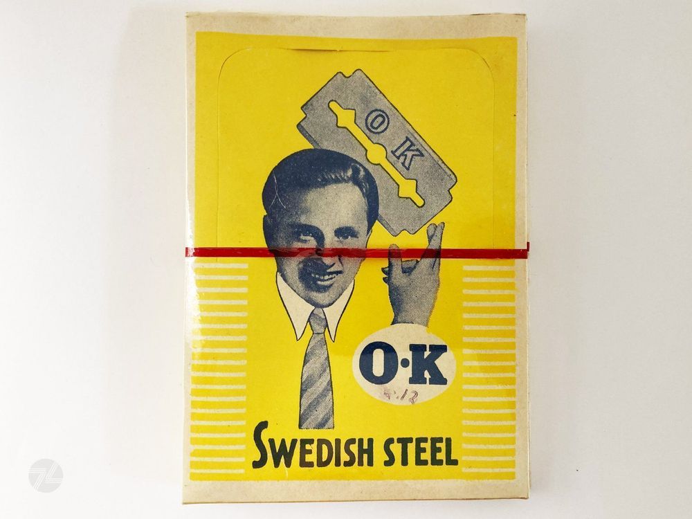 Rasierklingen OK Swedish Steel Razor Blades 100 Stk. Vintage 1
