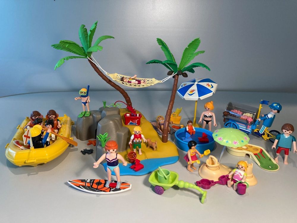 Playmobil Family Fun 6979 Urlaub Meer Insel Karibikinsel Strandbar Rutsche Palme 