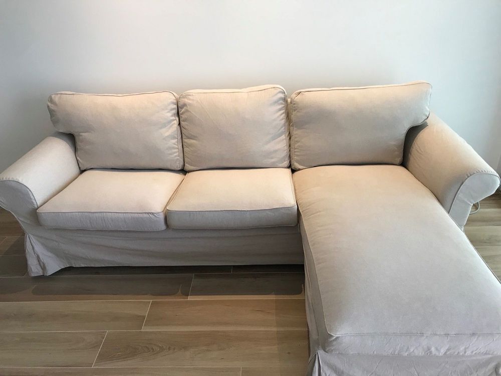 Canapé 3 Places Avec Méridienne - 175 X 129 X 90 Cm - Avec Rangement 2 Oreillers Coton Lin Gris Fonce Canapé 3 Places Avec Méridienne - 175 X 129 X 90 Cm - Avec Rangement 2 Oreillers Coton Lin Gris Fonce