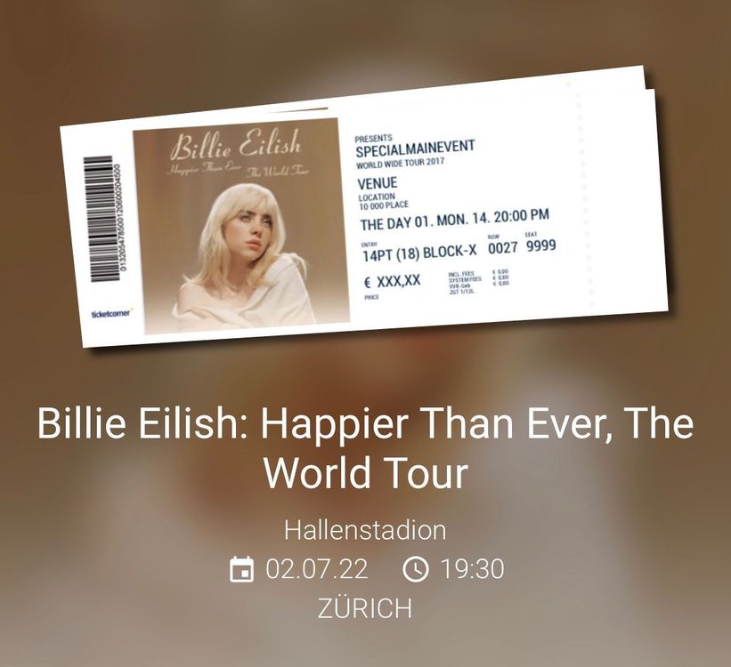 Billie Eilish Tickets Kaufen auf Ricardo