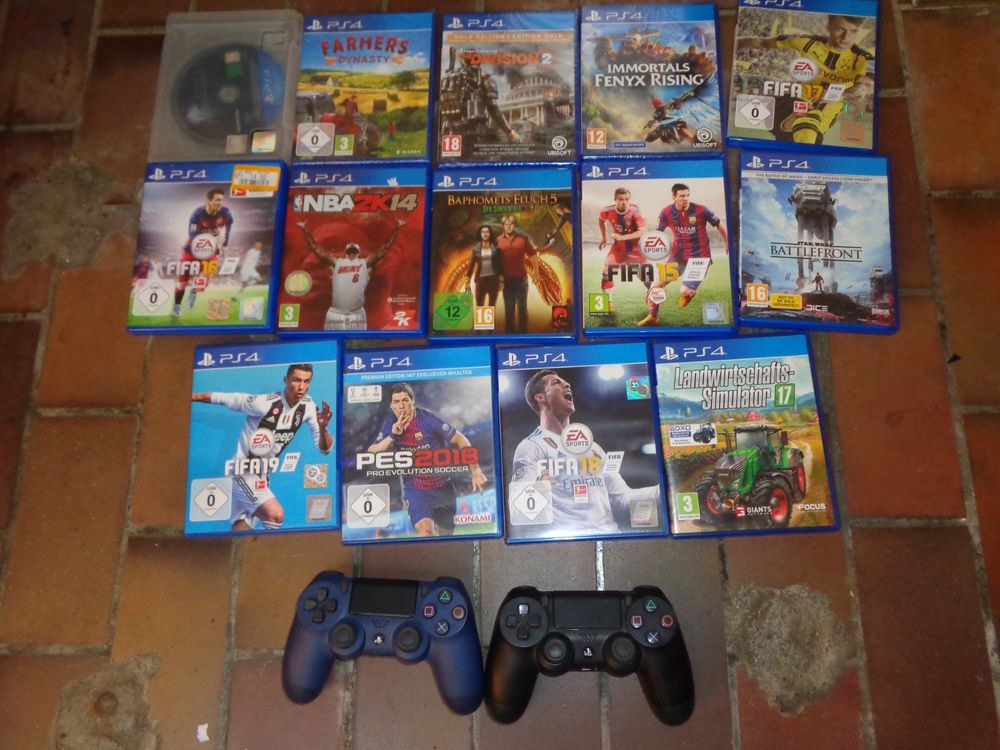 14 PS4 Games + 2 Controller 1
