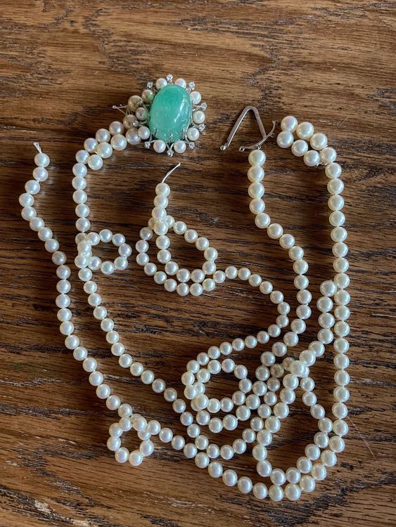 Perlenkette Akoya-Zuchtperlen mit weissgold Verschluss 1