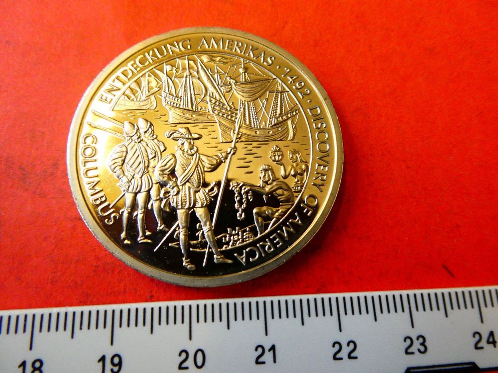 Medaille PP, Columbus Entdeckung Amerikas 1492 1