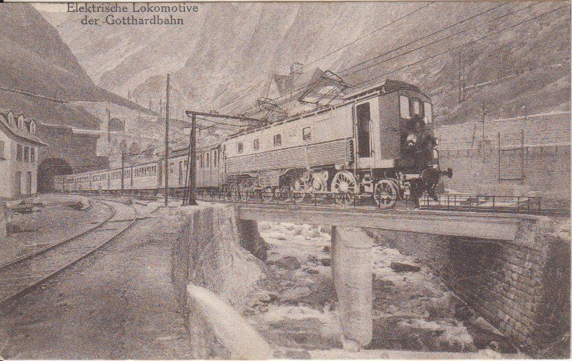 Ansichtskarte 'Elektrische Lokomotive Gotthardbahn' 1920 1