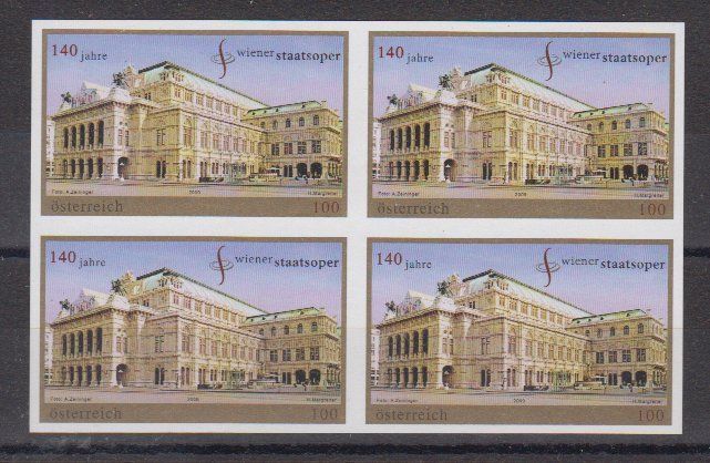 Österreich: Wiener Staatsoper 4erblock geschnitten** 1