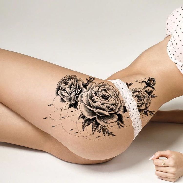 Temporäre Tattoo Sexy Blumen 1