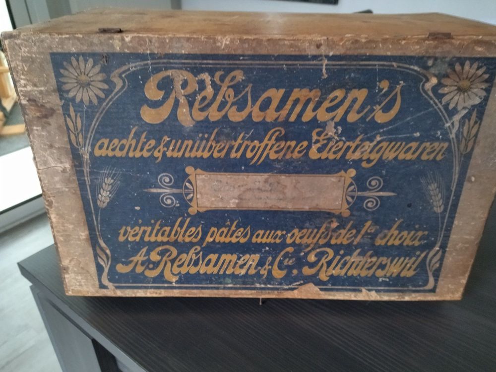 alte Holzkiste Rebsamen's Teigwaren 29,5 x 45,5 x 24,5 1
