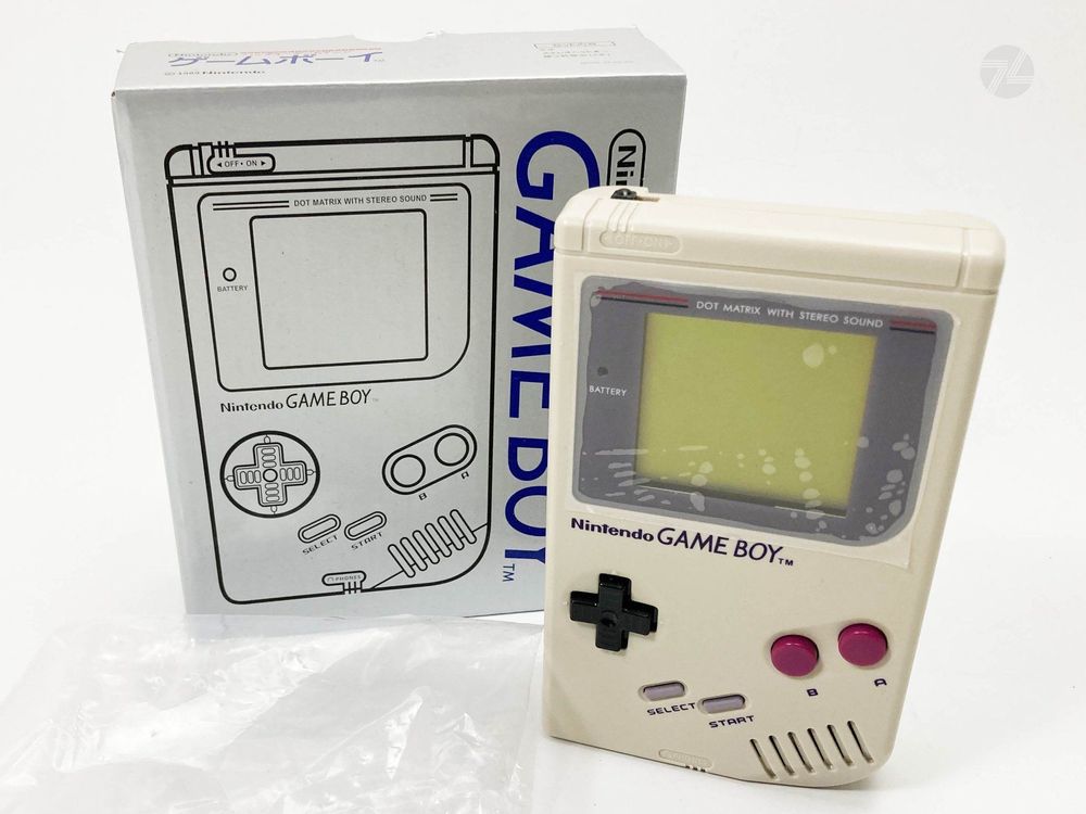 Nintendo Gameboy Classic Grau mit Japan Version Repro-Box 1