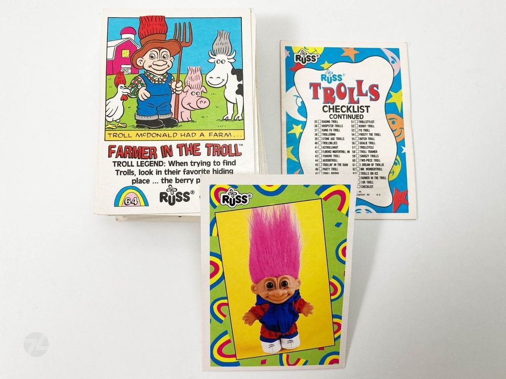 RUSS TROLLS Trading Cards Vintage 1990s kompl. Set Troll 1