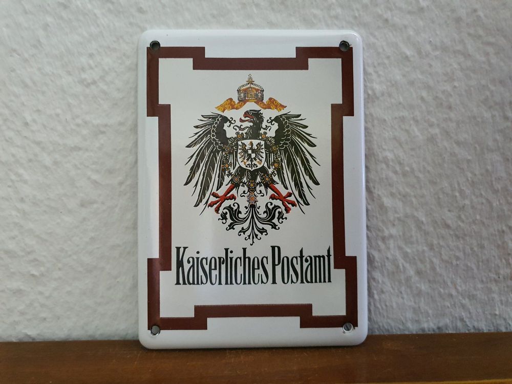 Emailschild Kaiserliches Postamt Deutschland Emaille Schild 1