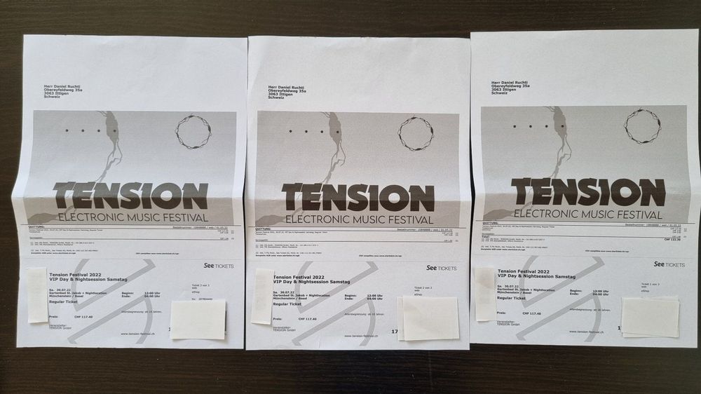 VIP Tickets Tension Festival 2022 Acheter sur Ricardo VIP Tickets Tension Festival 2022 Acheter sur Ricardo