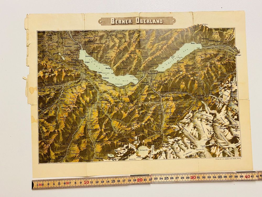 uralte Karte BERNER OBERLAND INTERLAKEN BRIENZ Kanton BERN | Kaufen auf