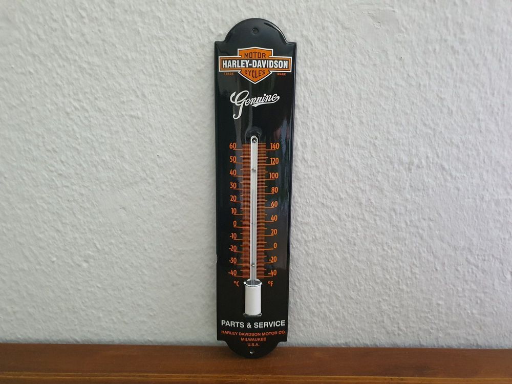 Emailschild Harley Davidson Thermometer Emaille Schild Retro 1