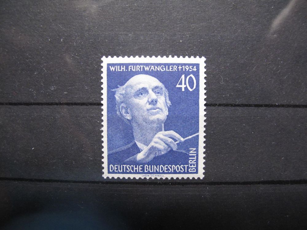 Briefmarke Berlin (West) 1955 'Wilhelm Furtwängler' – Postfrisch MNH, Katalog-Nr. 128 – Sammlerstück Musik