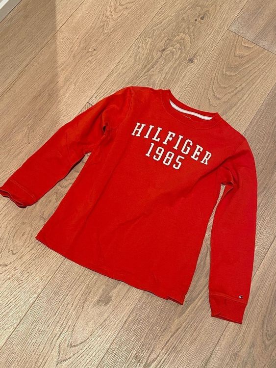 Sweatshirt hemd Tommy Hilfiger rot Gr S 134  6 - 7  j. Brief 1