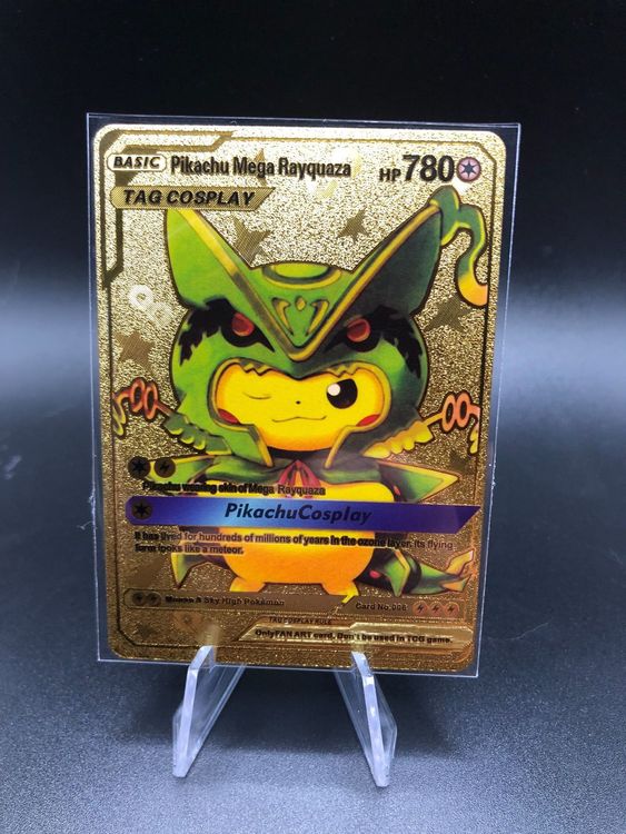 Pikachu Mega Rayquaza Card - Printable Cards