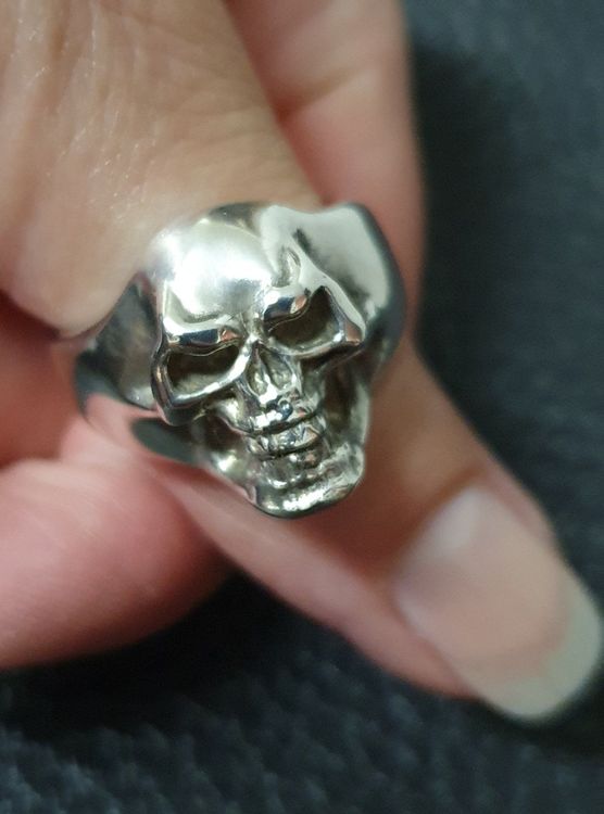 Neu: Klassischer Skull Ring Gr. 62 / 925 Silber 1
