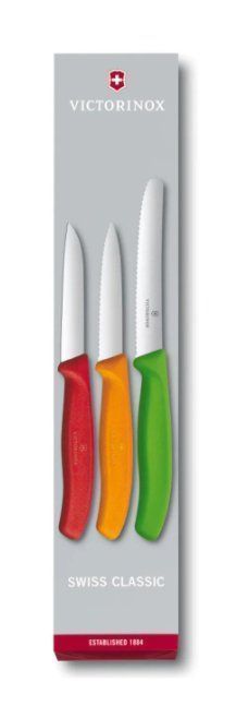 Victorinox Swiss Classic Besteck-Set 3-teilig & Faltbares Gemüsemesser – Schwarz, Rostfrei, Praktisch Für Unterwegs