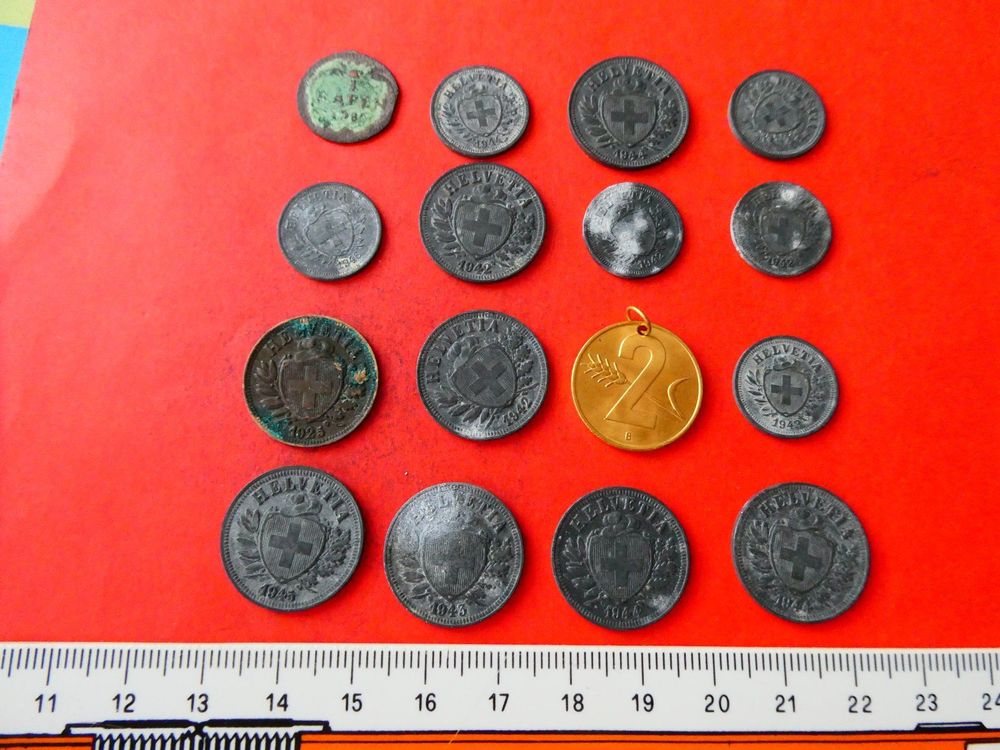 Schweiz ab uralt, Konvolut alte Münzen, 16 Stück 1
