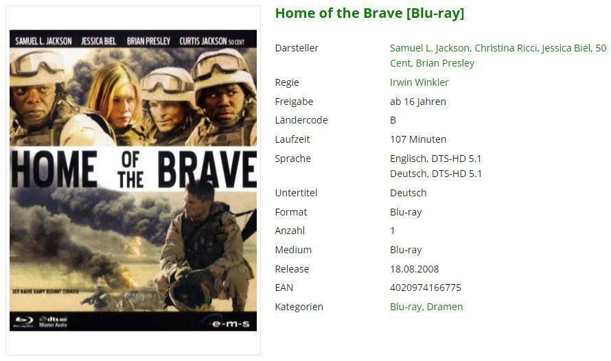 Home Of The Brave Blu Ray Kaufen Auf Ricardo