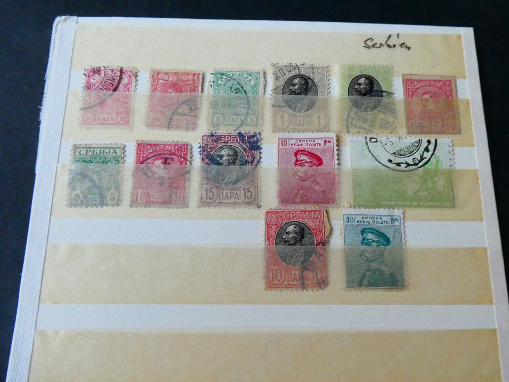 Serbien, Konvolut alte Briefmarken 1