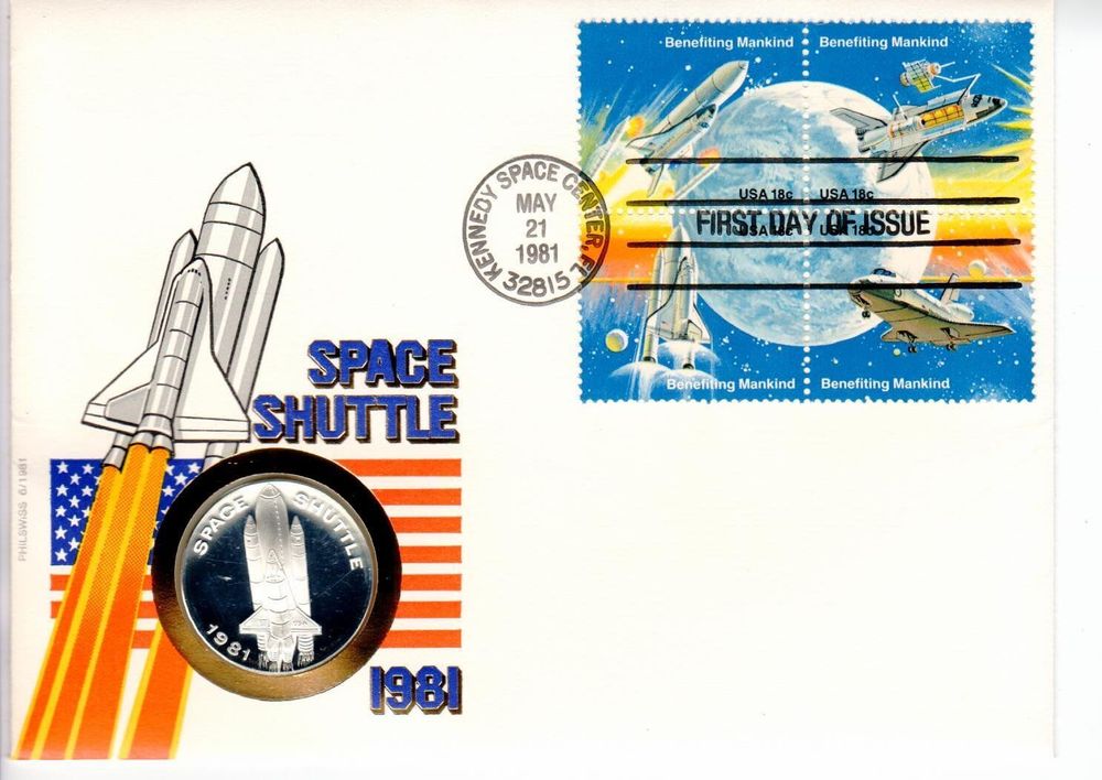 Münzbrief  999,9 Space Shuttle 1981 1