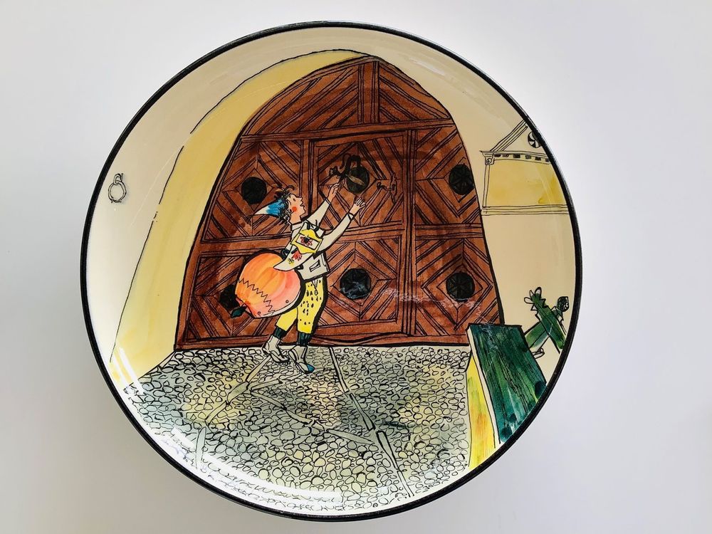 Carigiet Rheinfelden Keramik Grosse Schale Ursli am Tor 1971 Kaufen