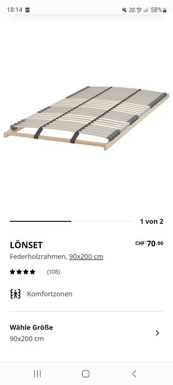 2x Ikea Lönset Lattenrost 90x200 1