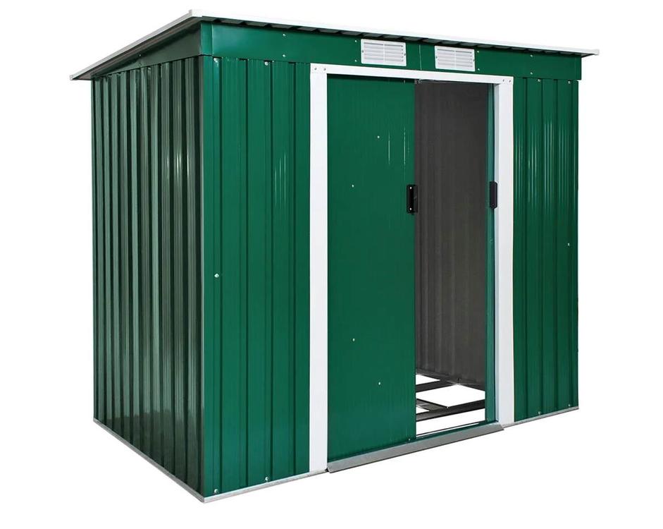 Gartenhaus mit Schrägdach grün/weiss Kaufen auf Ricardo