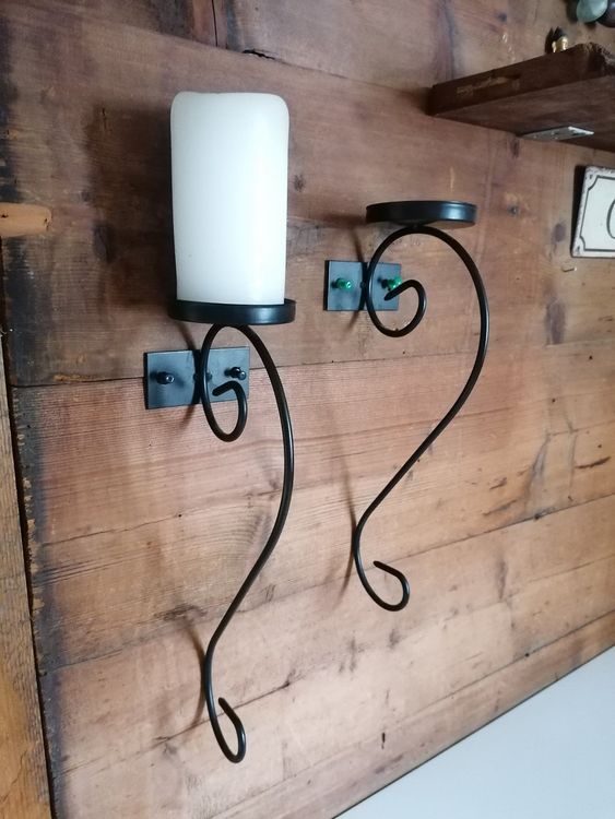 2 Wandkerzenhalter Aus Eisen - Vintage Kerzenständer Für Wohnzimmer