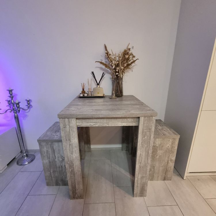 Esstisch / Barhocker /Tischset Steinoptik mit 2 Stühlen | Kaufen auf