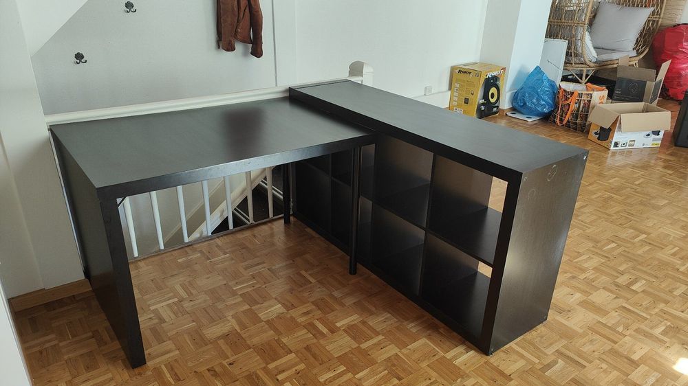IKEA EXPEDIT Schreibtisch + 2x4 Gestell KALLAX) Kaufen auf