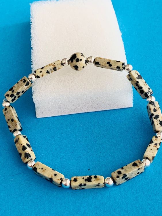 Hummel Jaspis Perlen Armband + Stardust Goldspacer