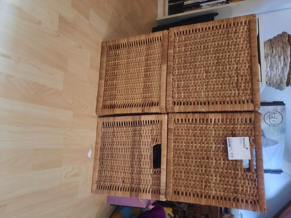 4 x Branäs Korb Rattan Ikea für Expedit Kallax Kaufen auf Ricardo