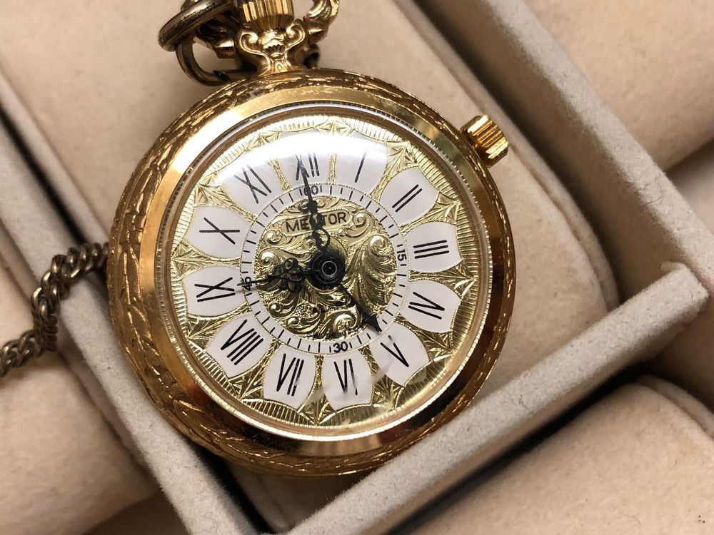 Montre De Poche Musicale Reuge Plaquée Or Années 70 - Mouvement Mécanique 18 Rubis, Fabrication Suisse