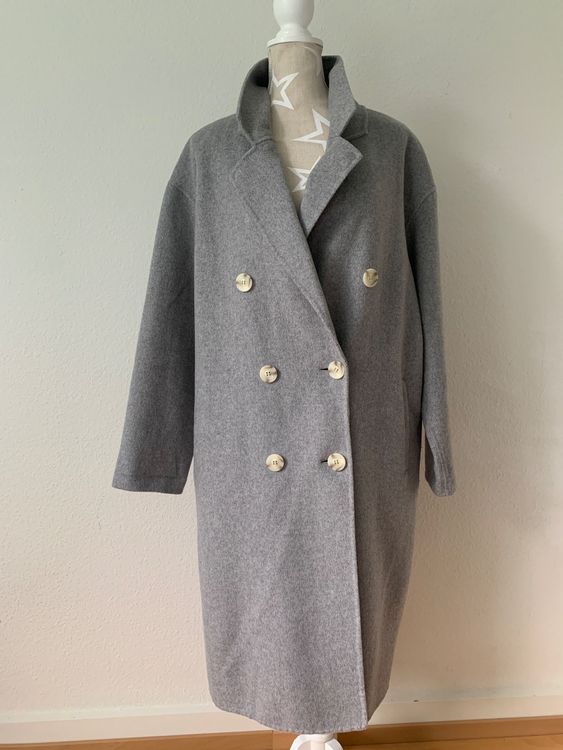 Zara Mantel grau Gr. XS oversize, mit Wolle, handmade Kaufen auf Ricardo