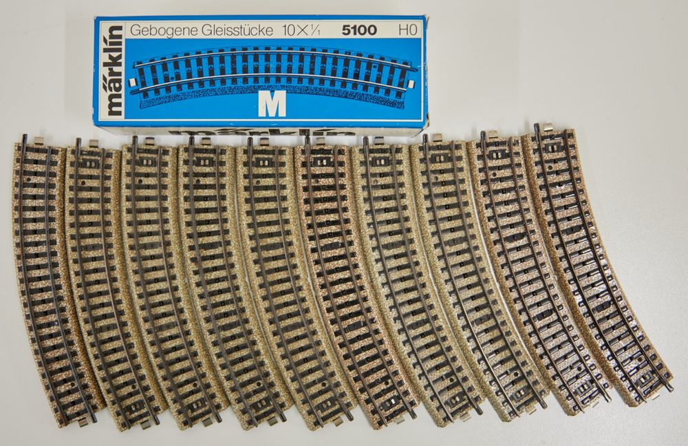 10x Märklin 5100 M-Track Curved Rails - H0 Scale (Used, No Box)