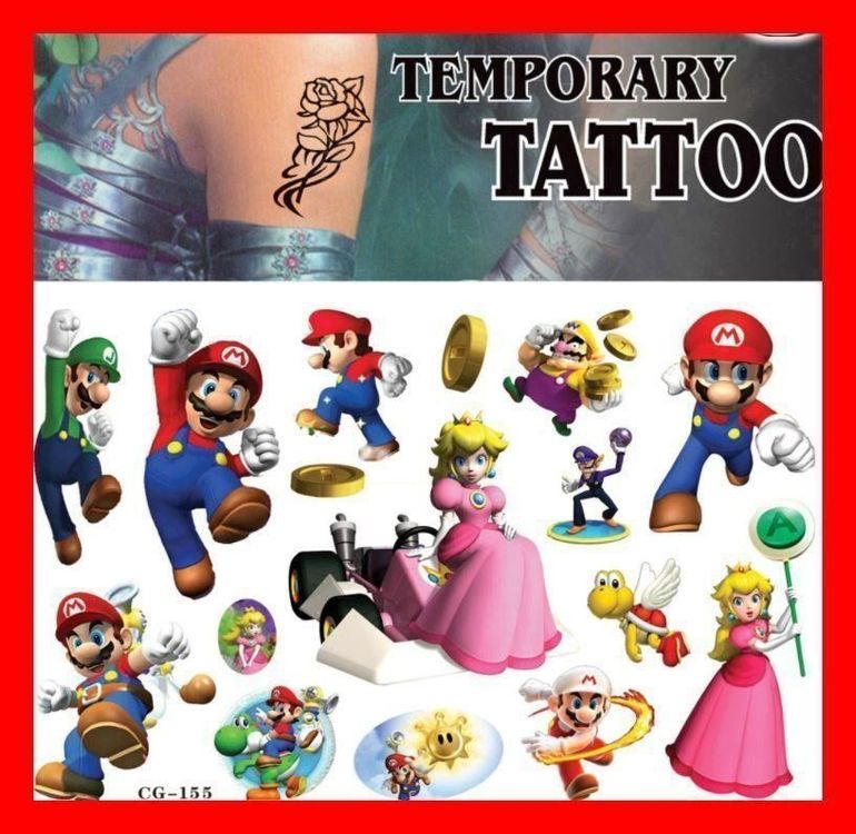 Tattoo Set Super Mario Tattoos Luigi 1
