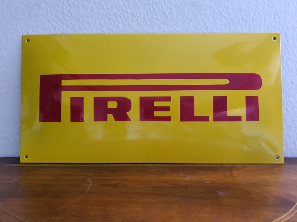 Grosses Emailschild Pirelli Reifen Emaille Schild Reklame 1