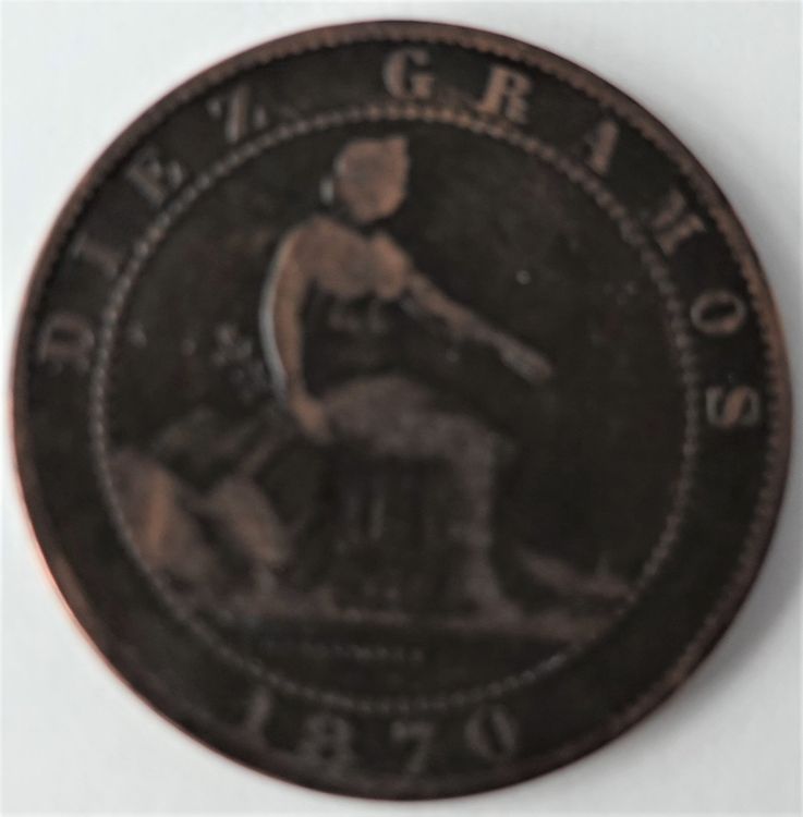 1 Stk. Münze Diez Centimes 1870, Spanien Kaufen auf Ricardo
