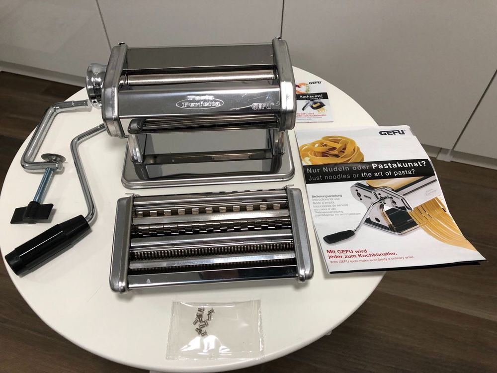 Gefu 28210 Pasta Perfetta – Macchina Per Pasta Fresca A Manovella, Base Antiscivolo E Morsetto Da Tavolo