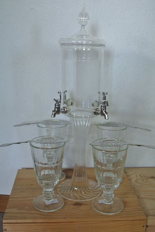 Fontaine à Absinthe En Métal Style Lady Avec 4 Robinets - Reproduction Belle Époque (2L, 60 Cm)