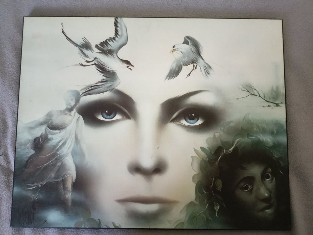 Tableau Qui Presente Une Femme Avec Deux Oiseaux Kaufen Auf Ricardo