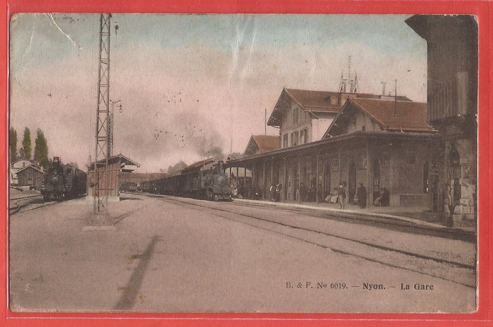 Nyon La Gare Bahnhof mit Eisenbahn 1910 Riss Kaufen auf Ricardo