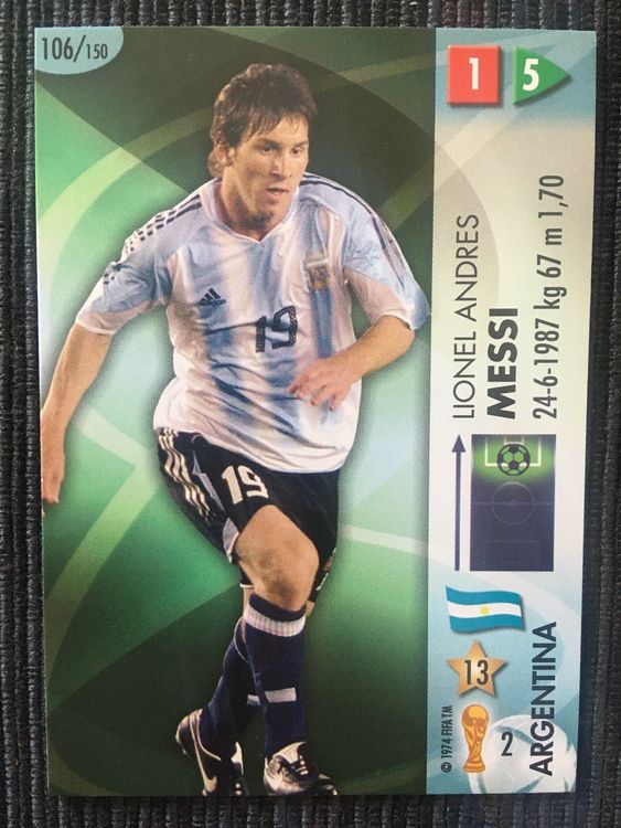 Carte Panini GOAAAL! Lionel Messi Rookie 2006 - Argentine - PSA 8 - Coupe Du Monde