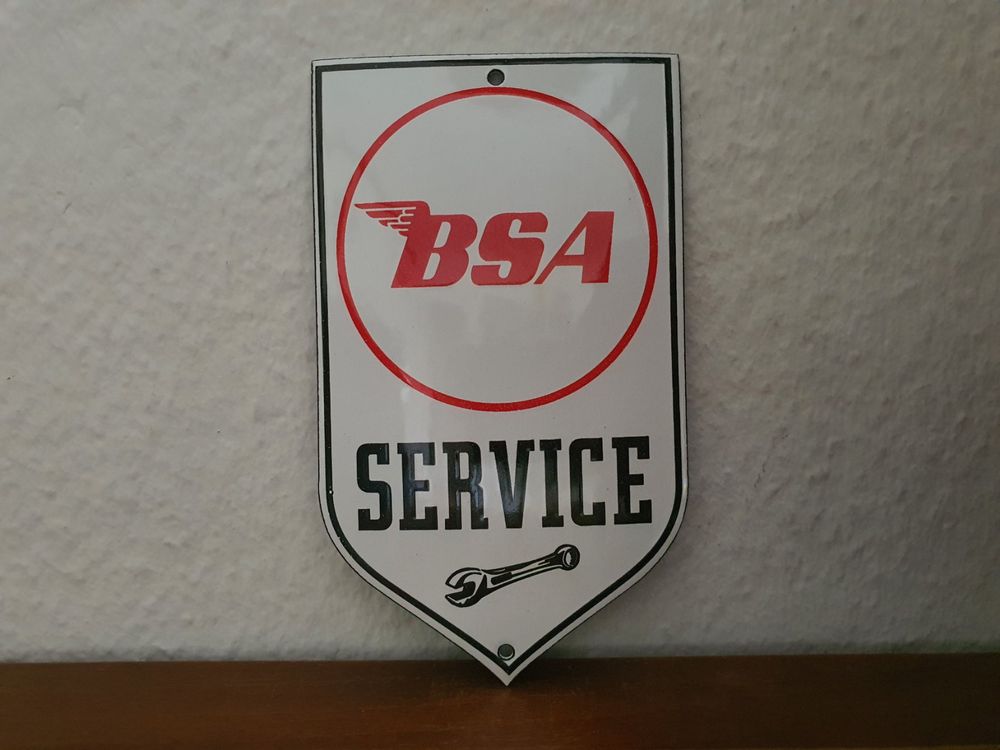 Emailschild BSA Motorcycles, Emaille Schild Reklame Vintage 1