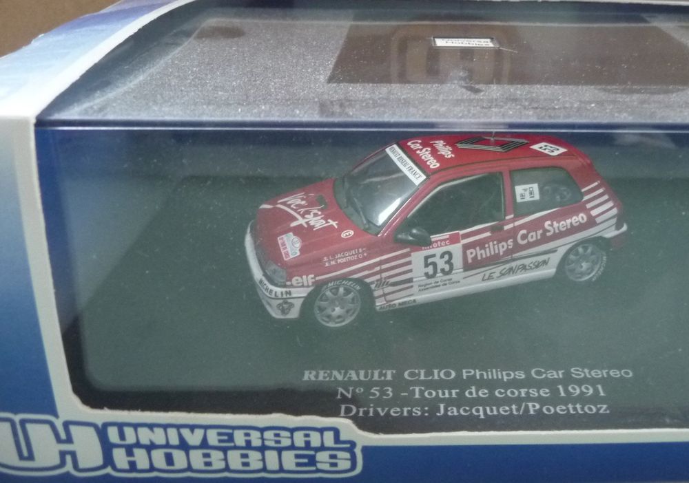 Miniature Renault Clio Rallye - Tour De Corse N22 - Échelle 1/43 - Avec Boîte
