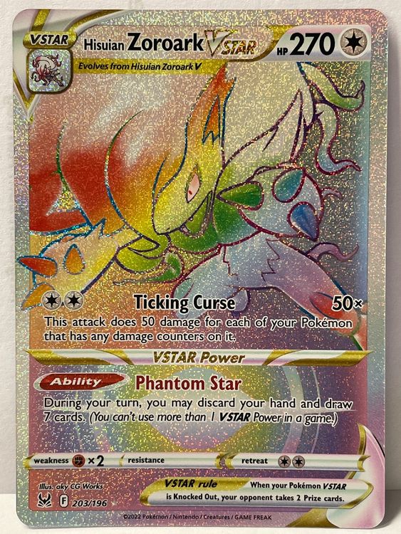 Pokémon Trading Card Hisuian Zoroark V Star 203/196 Acheter sur