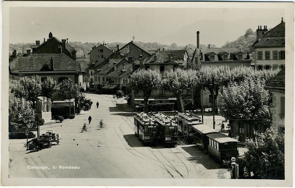 Place du Rondeau. Carouge. Tramways. CGTE Acheter sur Ricardo
